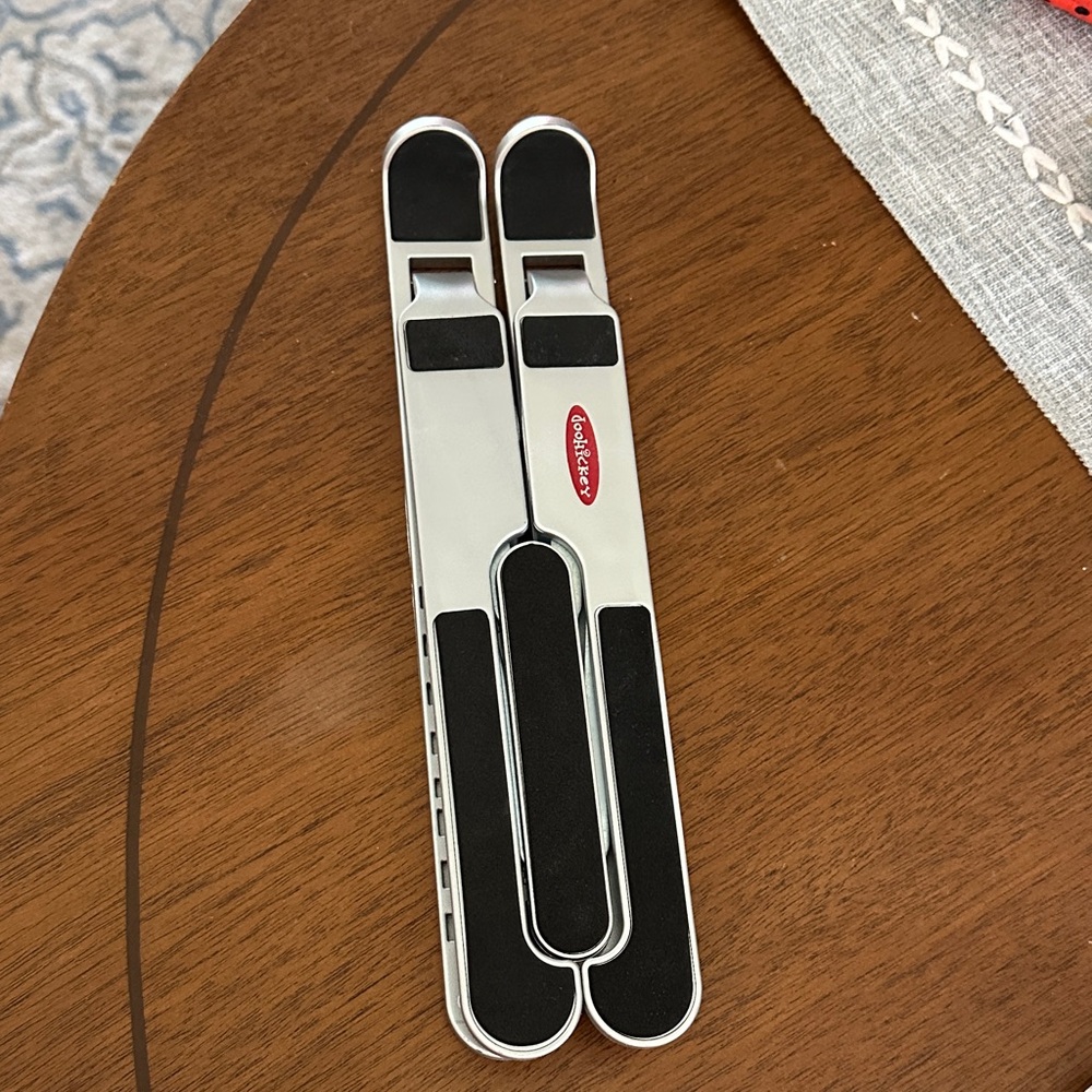 Portable Silver and Black Tablet Stand by